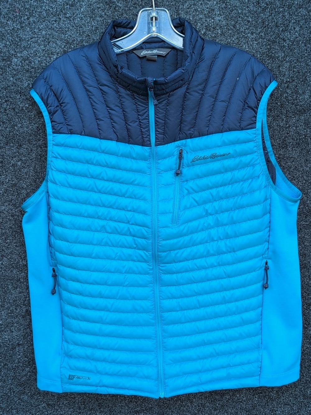 Eddie Bauer Vest Mens Large Blue First Ascent Stormdown800 Insulated Puffer